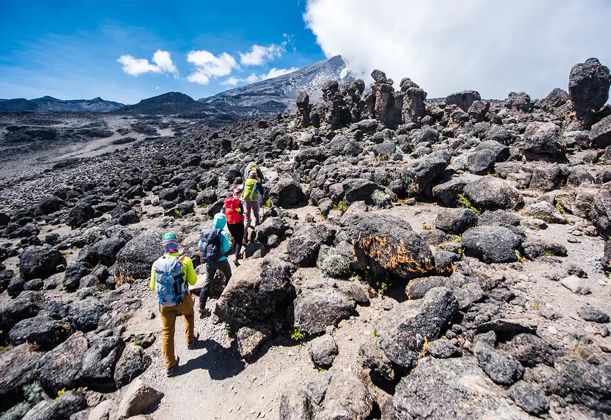 People hiking in a mountain December