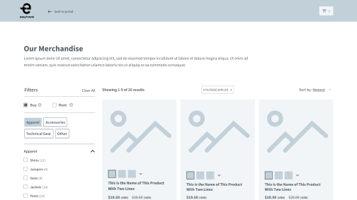 Easy Travel branded merchandise including eco-friendly apparel and souvenirs.