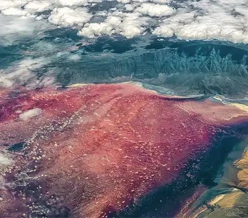 Aerial view Lake Natron