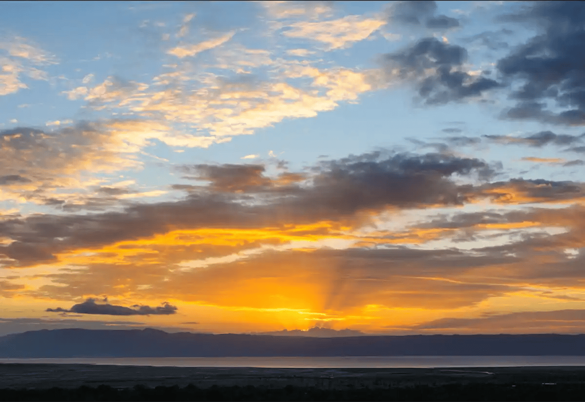 Aerial sunset view November