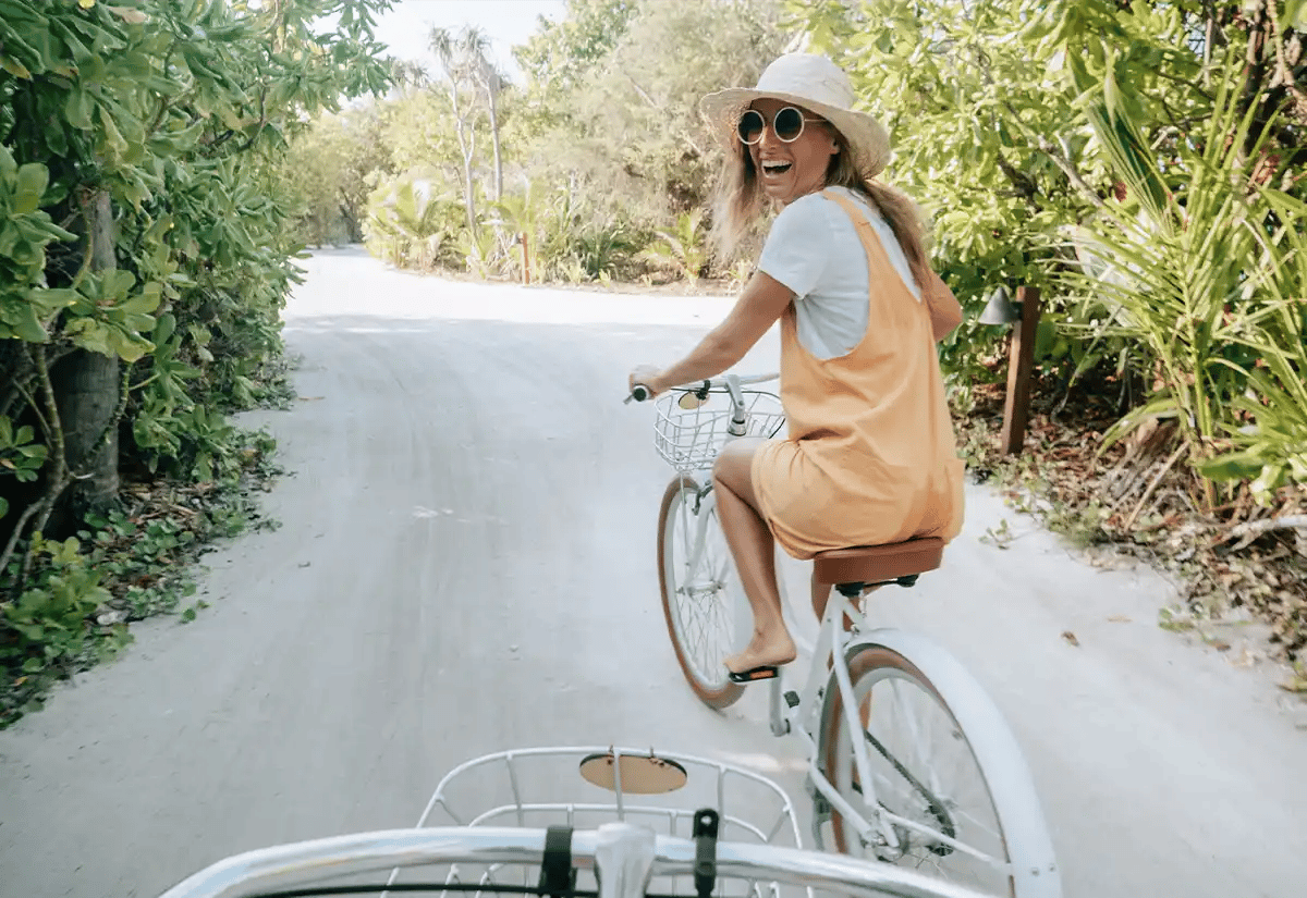Woman riding a bike February