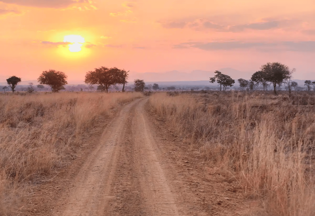 Sunset in the prairie in September