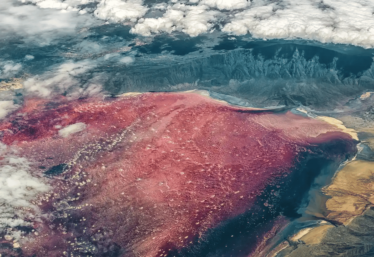 Aerial view at lake Natron September