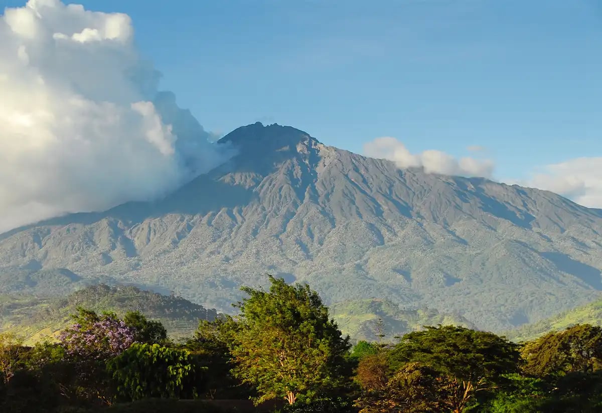 Landscape of a green mountain  September